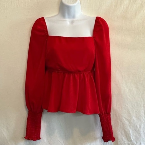 NEW Francesca’s Red Blouse - Picture 1 of 6